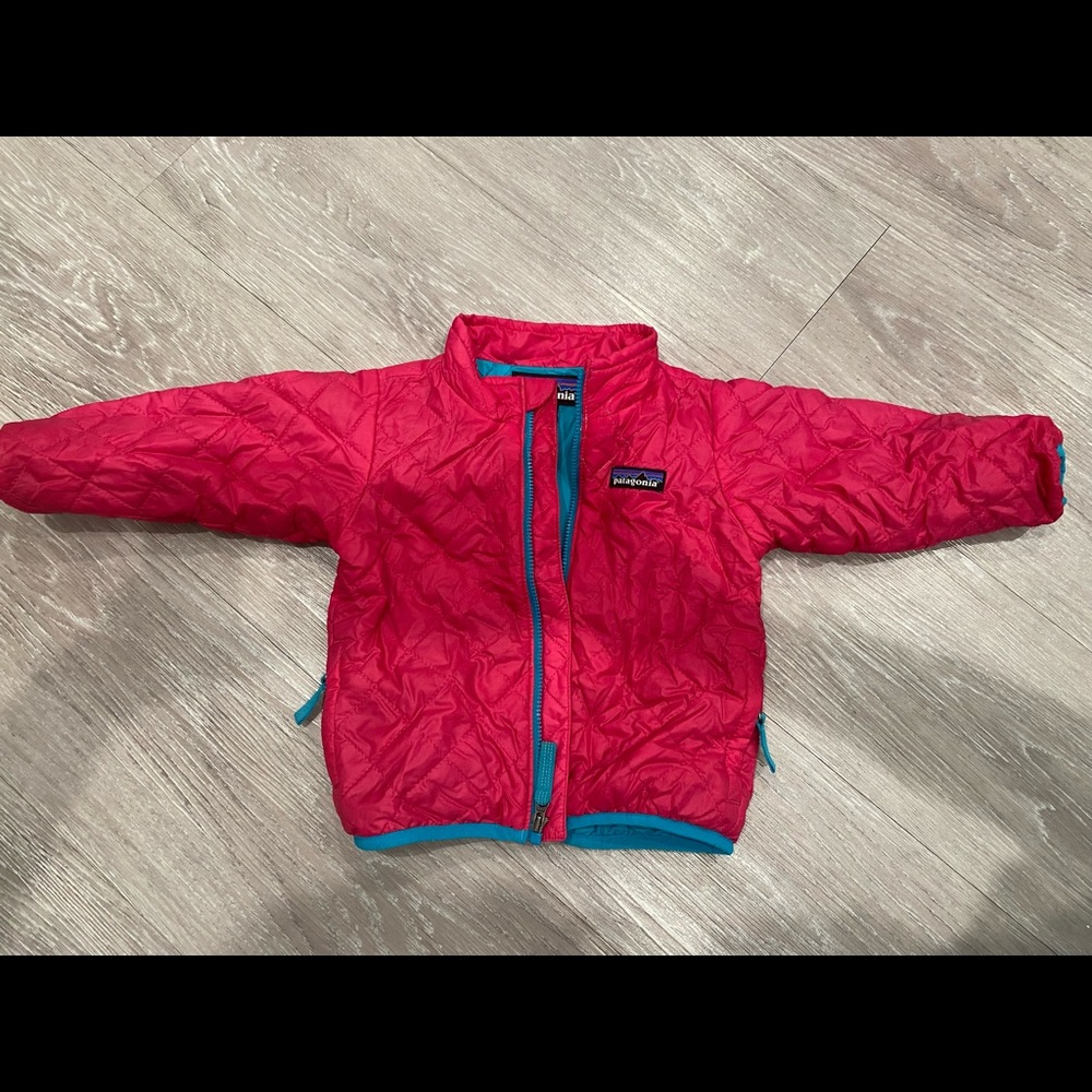 Pink Patagonia baby nano jacket size 6-12 months